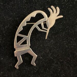 Sterling Silver Kokopelli Brooch Pin 925 Southwestern Tribal 6g